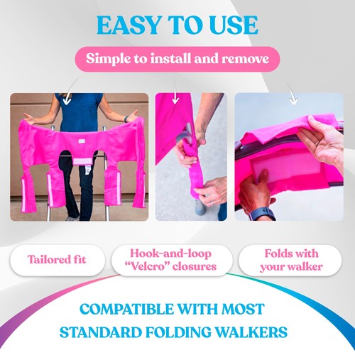 – Walker Covers (Royally Purple) – Colorful Fabric Cover for Mobility Aid wit... - Bild 7 von 7