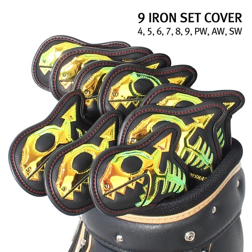 Cubiertas de hierro para golf Skull_Shark/juego de 1 o 9 piezas/cubiertas para cabeza de golf/caba para palos de golf... - Imagen 2 de 9