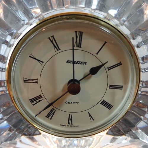 Vintage Staiger Mantle Clock with Cut Crystal Case and Quartz Movement W Germany - Picture 7 of 12
