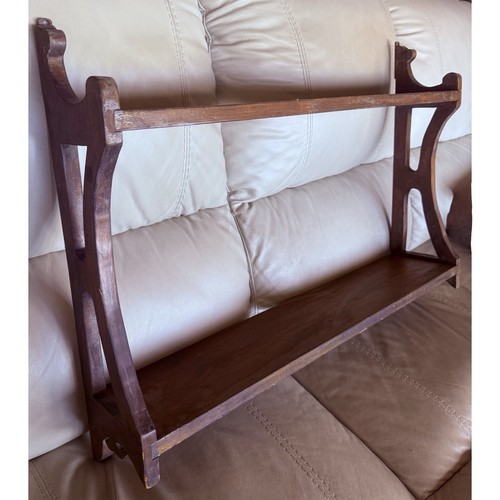 Vintage Handmade 2 Tier Ornate Solid Wood Display Wall Shelf 31x21.5 Arts&Crafts