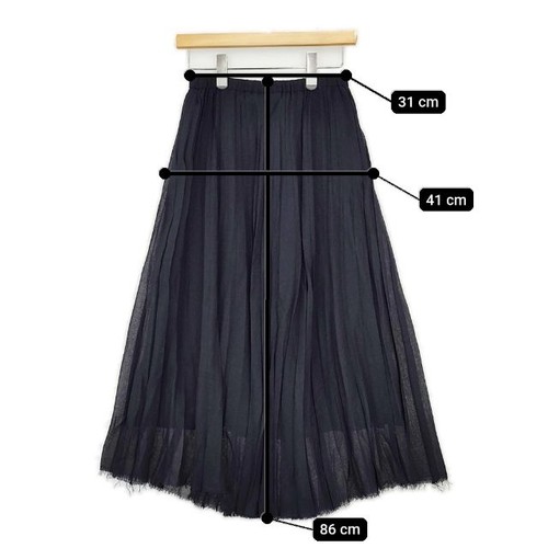 FILBLANC Filbran Pleated Long skirt Navy 5-0917T∞ - Picture 7 of 7