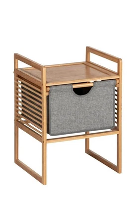 Beistelltisch Aufbewahrung BAHARI Wenko Bambus Aufbewahrungskorb Stoff Modern - Bild 1 von 4
