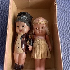 Vintage Kewpie Bride And Groom Crepe Paper With Moving Arms