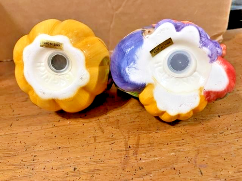 Harvest Salt And Pepper Shakers Set ~ Pumpkin, Grapes, Corn & Eggplant - Picture 4 of 7