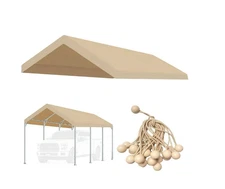10 x 20 foot HEAVY DUTY CANOPY REPLACEMENT TAN ROOF TOP COVER ONLY | NEW