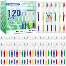 120 Pcs Toothbrush Bulk Disposable, Travel Toothbrushes Pack, Soft Bristle In...