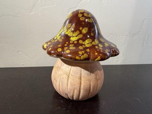 Vintage Pilz Gartendeko glänzend Figur Tropfglasur Keramik Pottery - Bild 11 von 11