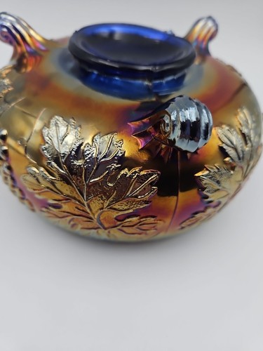 Fenton Cobalt Blue Base Fernery Three Footed Bowl - Picture 9 of 13