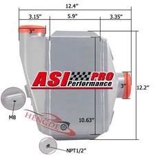 Universal Liquid/Water to Air Intercooler 3" Air In&Outlet 12''x11''x4.5''