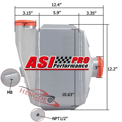 #ad #ad ASI Universal Liquid Water to Air Intercooler 3quot; Air In Outlet 12#x27;#x27;x11#x27;#x27;x4.5#x27;#x27; $259.00