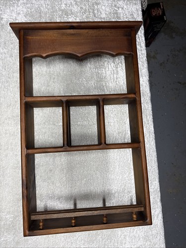 Vintage Holz Wand Display Regal mit 5 Fächern Handarbeit 27”x 16” x 4,5” - Bild 1 von 11