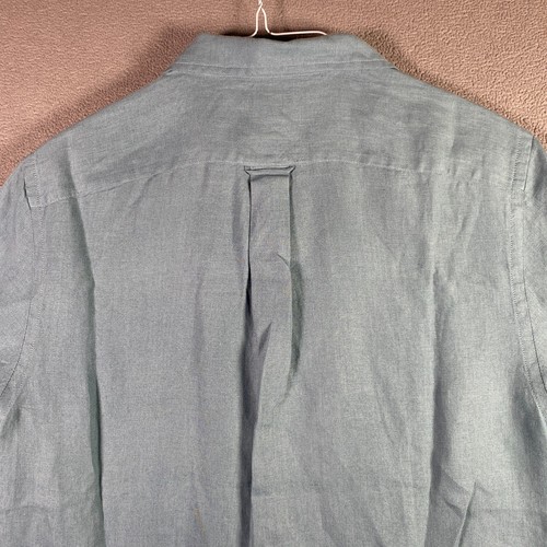 Todd Snyder Baird McNutt Irish Linen Shirt Blue Adult Large Mens L Panama S/S - Picture 9 of 13