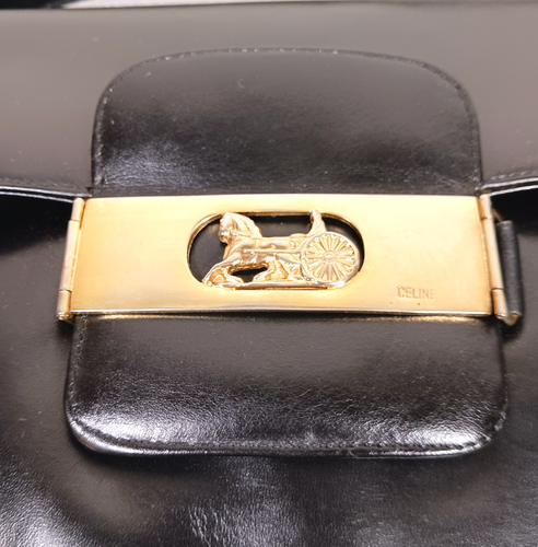 CELINEH Schultertasche Pferdekutsche Logo Vintage Frankreich GEBRAUCHT - Bild 20 von 21