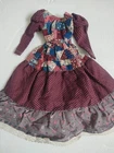 Vintage Barbie Quilt Patchwork Peasant Long Sleeve Dress, Preowned