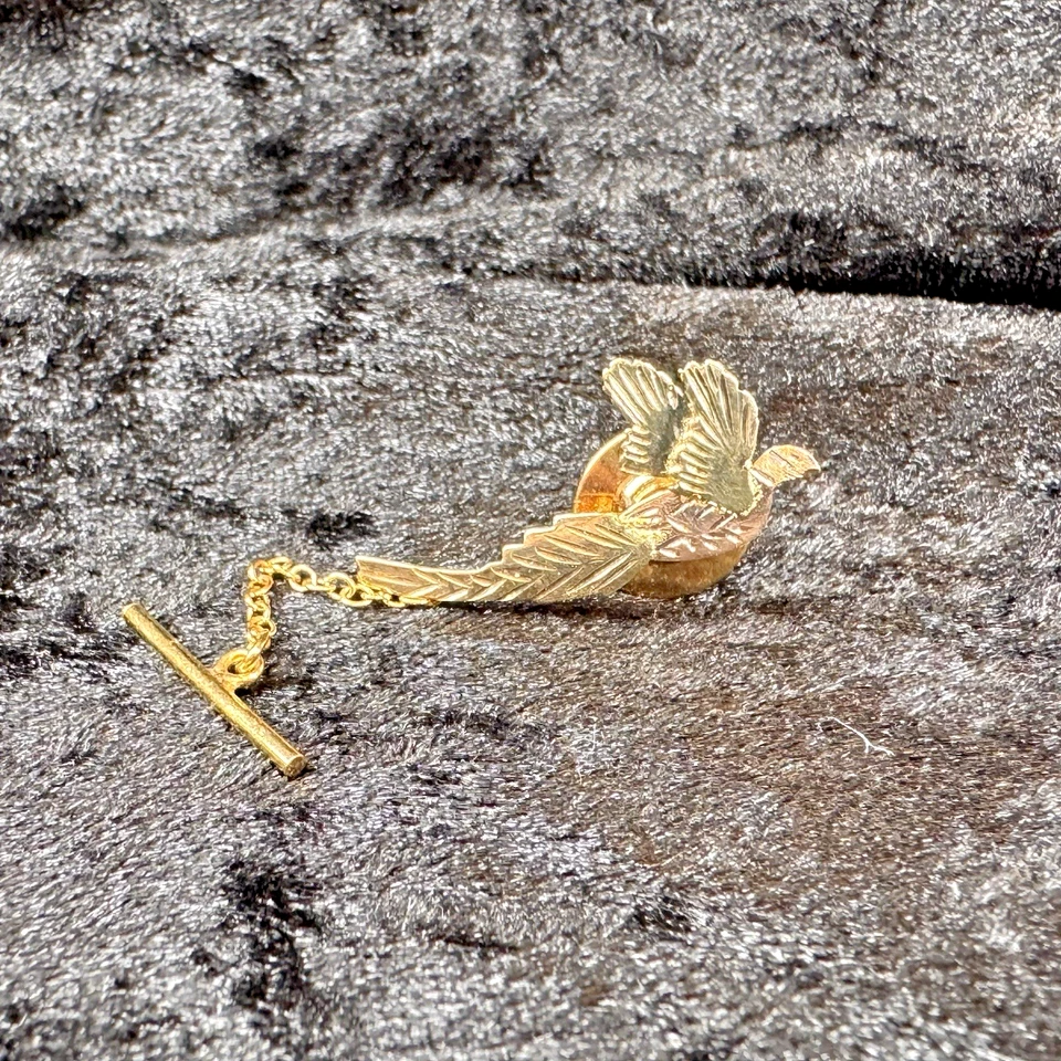 10K Black Hills Gold Pheasant Bird Tie Tack Signed with Original Box - Image 2 of 4