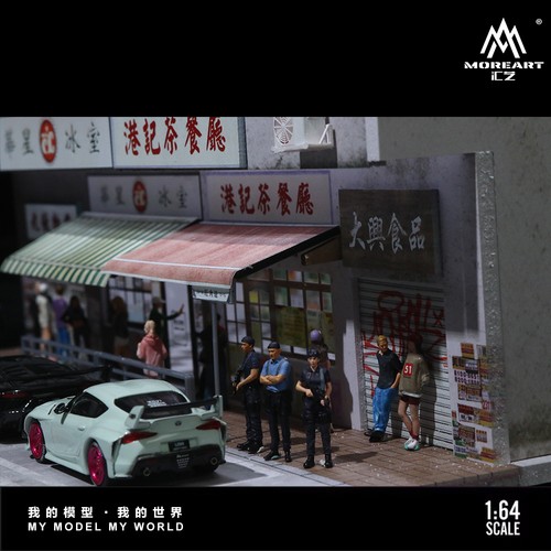 1/64 Diorama Hong Kong Building Model City Street View Parking Lot Scene Model - Imagen 25 de 40