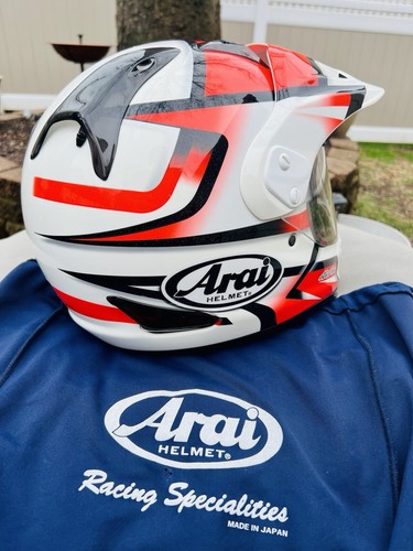 Arai XD-4 Diamanté Full Face Helmet/Red/White/Black/Storage Bag/Size XL - Picture 5 of 15