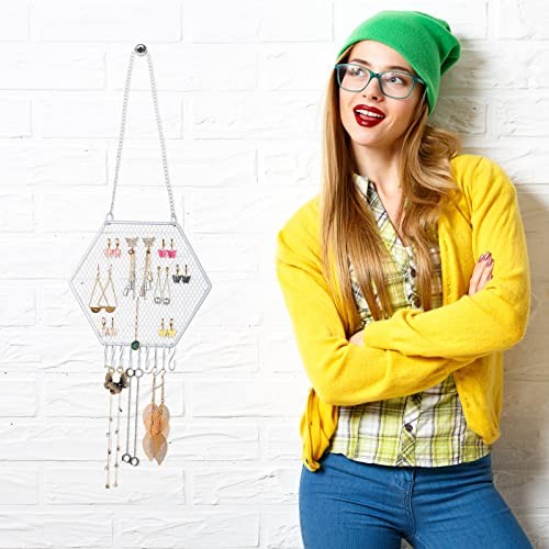  2 Stück Ohrring Wandhalter Wandmontage Ohrring Organizer Hängen Schmuck Weiß - Bild 3 von 7