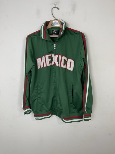 Mexico Mens Track Jacket Large Mexico Green Soccer Athletic Full Zip Sports - Picture 2 of 9