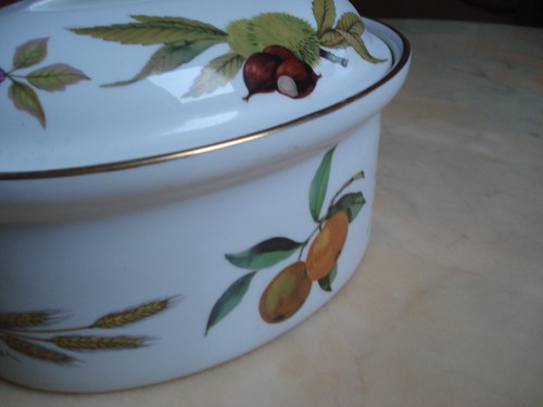 Royal Worcester ovale große Auflaufform mit Deckel Evesham 1960 Engand wie neu - Bild 8 von 9