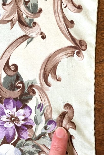 Vintage Laura Ashley Ice Blue Floral Silk Scarf Purple Roses Romantic 34" x 34" - Picture 5 of 6