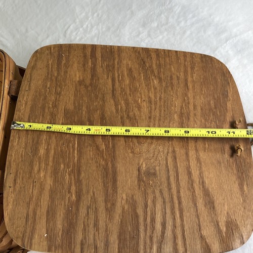 Vtg 1998 Signed LONGABERGER Large Basket Hand Woven Picnic/Pie Carrier 12”x12” - Picture 12 of 14