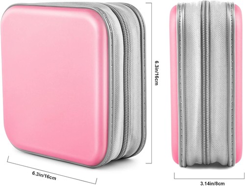 CD/DVD-Hülle Brieftasche, hellrosa, 48 Fassungsvermögen, robuster Kunststoff und rosa - Bild 6 von 6