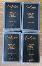 (4) Shea Moisture African Black Soap W/ Shea Butter For Troubled Skin 8 oz