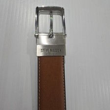 Steve Madden MEN'S Reversible BELT SIZE S 30/32 Black/Brown Silver Buckle