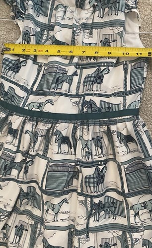 Janie and Jack Girls’ Horse Stable Print Flutter Sleeve Mock Neck Dress Sz 7 - Picture 6 of 7