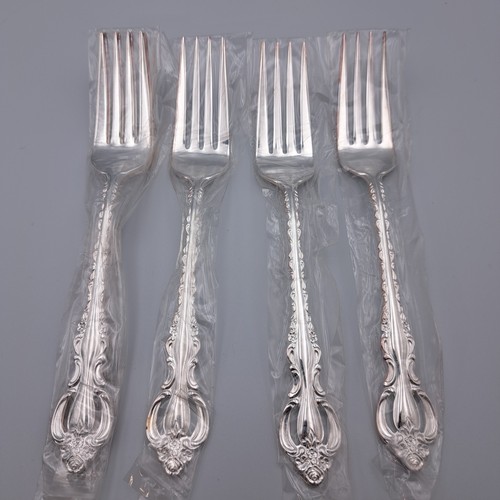 Vintage FB Rogers Korea "Countess" Silver Plate Lot of 4 Dinner Forks NOS
