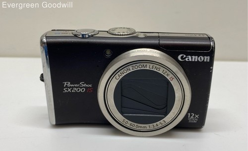 Canon PowerShot SX200 IS Digital Camera 12.1 MP Untested for P/R (No Battery)