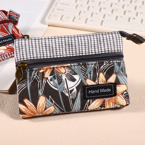 Ethnic Style Money Bag Double Zipper Wallet Fashion Wrist Bag Women Girls - Picture 12 of 12