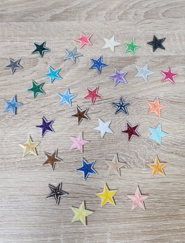 33 Pcs Embroidered Iron On Star Sewing Applique Patches 1.1" x 1.1" Multi Color - Picture 2 of 2