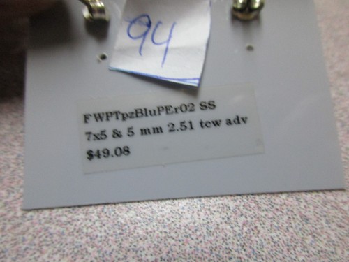 GENUINE LONDON BLUE TOPAZ & FW PEARLS STERLING SILVER DANGLE EARRINGS GORGEOUS - Bild 3 von 3