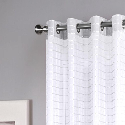 RT Designers Collection Wanda Box Voile One Pannello Grommet 54""x90"" Bianco - Foto 2 di 3