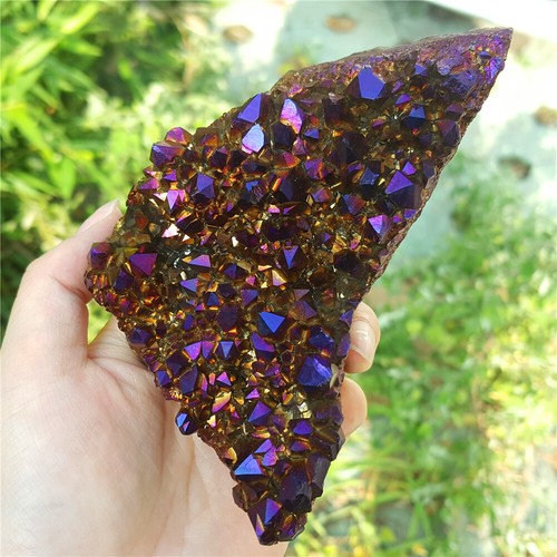 TOP 343.9G Colorful Angel Aura Titanium Crystal Cluster Geode Healing YS67 - Bild 12 von 12