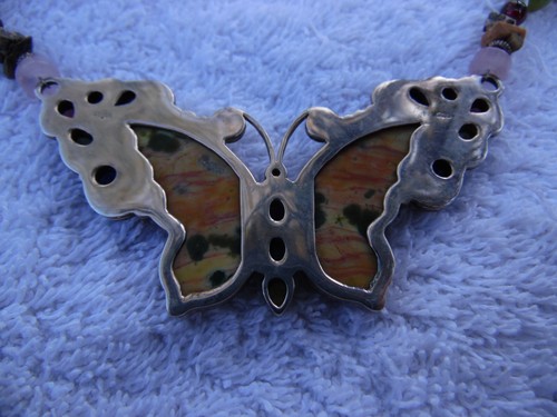 Sajen Multi Gemstone Butterfly Necklace Sterling - Picture 3 of 12
