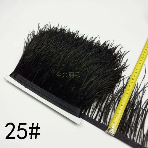 1M Ostrich Feather Satin Ribbon Trimming Fringe Fur Tassel Craft Costume 13-15cm - Picture 10 of 46
