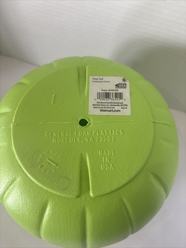 Vintage: General Foam Plastic Blow Mold :Pumpkin Halloween Bucket : Green : USA - Picture 6 of 9