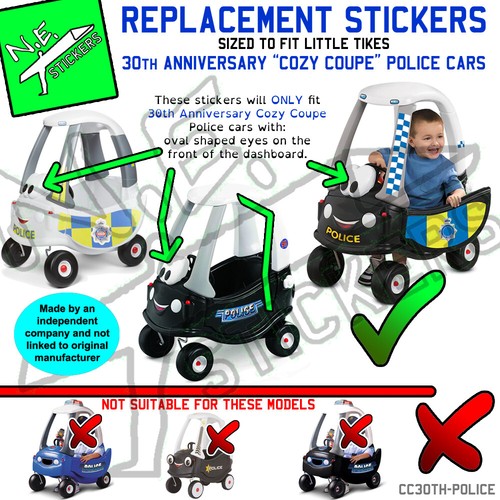 Replacement STICKERS to fit Little Tikes 30TH ANNIVERSARY Cozy Coupe Police car - Picture 72 of 89
