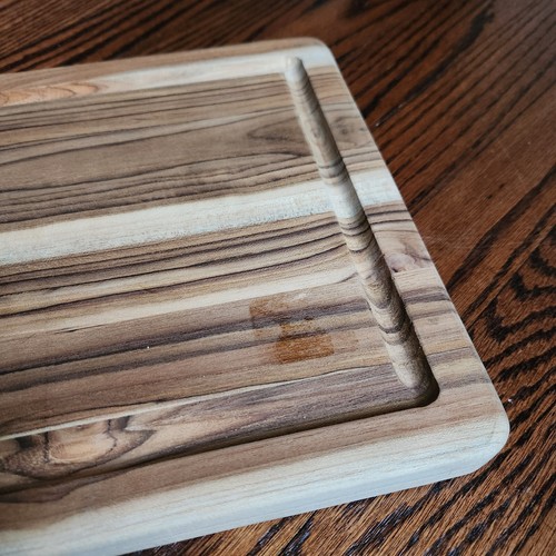 NEW Acacia Wood Cutting Board Reversible 14 x 10½ x 1 Butcher Block Juice Groove - Picture 10 of 12