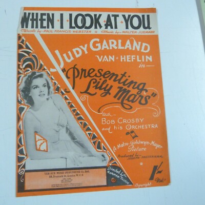 Liederblatt WHEN I LOOK AT YOU ''Presenting Lily Mars'' Judy Garland 1943