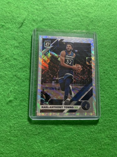 KARL ANTHONY TOWNS PRIZM SILVER WAVE CARD TIMBERWOLVES 2019-20 DONRUSS OPTIC - Picture 4 of 12