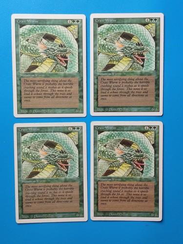 MTG 4x Craw Wurm x4 MP Revised Edition Magic Playset - Picture 1 of 2