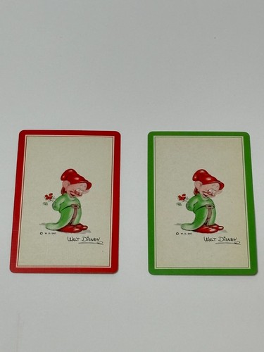 Vintage Lot of 2 Walt Disney Dopey W. D. Int. Single Swap Playing Card PC25
