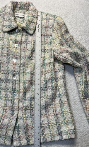 Alfred Dunner Damen Größe 16 Jacke Mantel Pfau Wollmischung Tweed kariert Cottage - Bild 3 von 5