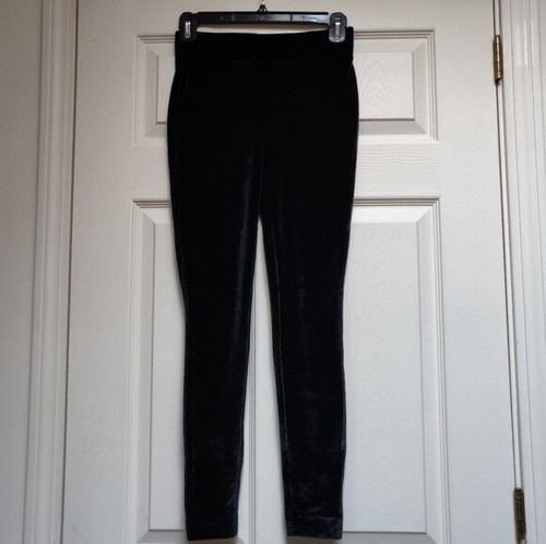 NWT LOFT Petites Black Velvet Leggings 