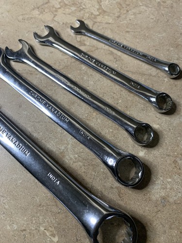 Combination Wrench Set Chrome Vanadium Dual Metric Standard 7 10 11 14 19mm Lot - Picture 5 of 5