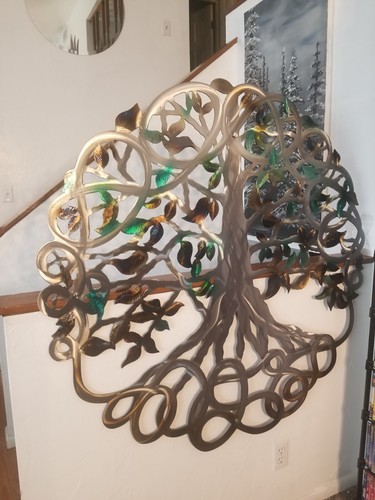 Metal Wall Sculpture tree of life home patio Decor living room 48" art USA made - Picture 2 of 3